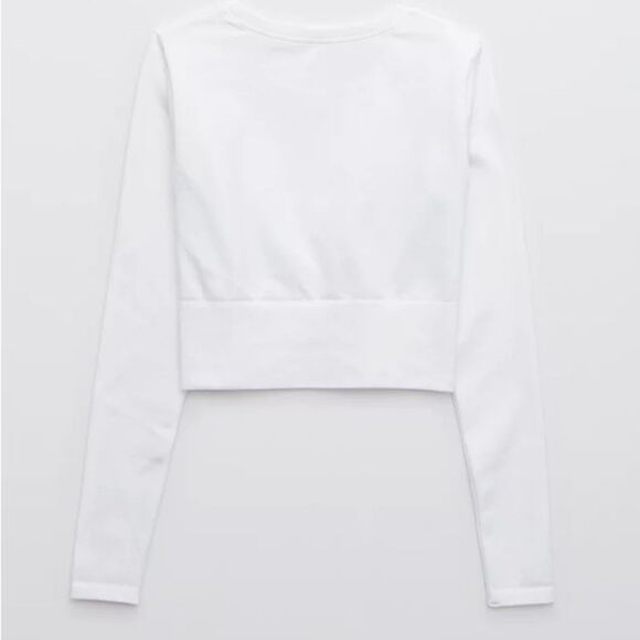 Aerie White Long Sleeve Crop Top - Picture 4 of 8